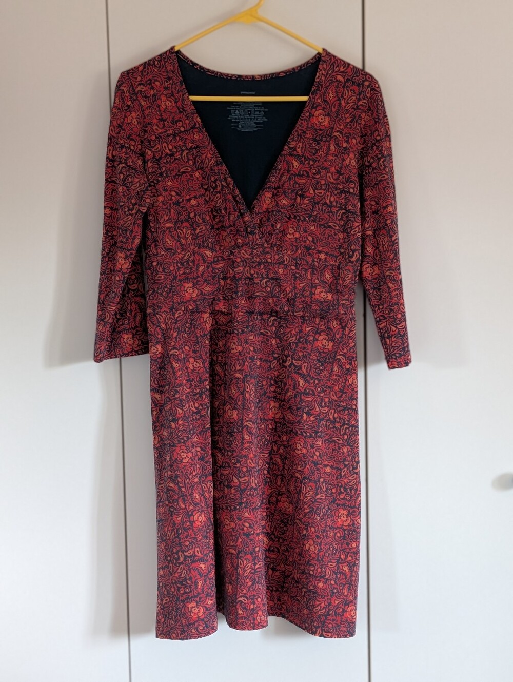 Patagonia Orange and Navy Floral Midi Dress